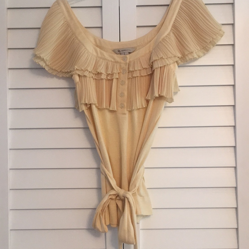 BCBGeneration Yellow Frill Top
